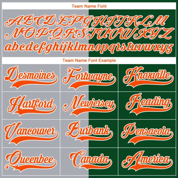 Custom Green Orange Gray-White Split Fashion Hockey Lace Neck Jersey