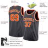 Custom Steel Gray Orange-White Authentic Basketball Jersey