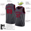 Custom Steel Gray Red-Royal Authentic Basketball Jersey