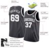 Custom Steel Gray White-Gray Authentic Basketball Jersey