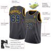 Custom Steel Gray Royal-Gold Authentic Basketball Jersey
