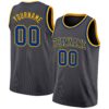 Custom Steel Gray Royal-Gold Authentic Basketball Jersey