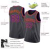 Custom Steel Gray Purple-Orange Authentic Basketball Jersey