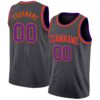 Custom Steel Gray Purple-Orange Authentic Basketball Jersey