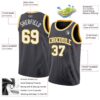 Custom Steel Gray White-Gold Authentic Basketball Jersey