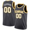 Custom Steel Gray White-Gold Authentic Basketball Jersey