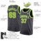 Custom Steel Gray Neon Green-White Authentic Basketball Jersey