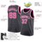 Custom Steel Gray Pink-White Authentic Basketball Jersey