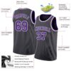 Custom Steel Gray Purple-White Authentic Basketball Jersey