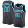Custom Steel Gray Teal-White Authentic Basketball Jersey