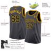 Custom Steel Gray Black-Gold Authentic Basketball Jersey
