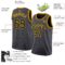 Custom Steel Gray Black-Gold Authentic Basketball Jersey