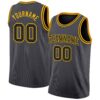 Custom Steel Gray Black-Gold Authentic Basketball Jersey
