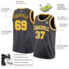 Custom Steel Gray Gold-White Authentic Basketball Jersey