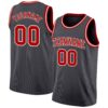 Custom Steel Gray Red-White Authentic Basketball Jersey