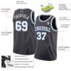 Custom Steel Gray White-Light Blue Authentic Basketball Jersey