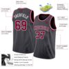 Custom Steel Gray Maroon-White Authentic Basketball Jersey