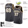 Custom Steel Gray White-Old Gold Authentic Basketball Jersey