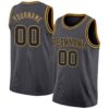 Custom Steel Gray Black-Old Gold Authentic Basketball Jersey