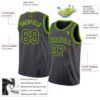 Custom Steel Gray Neon Green Authentic Basketball Jersey