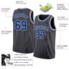 Custom Steel Gray Royal-White Authentic Basketball Jersey