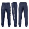 Custom Navy Gray Fleece Jogger Sweatpants