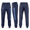 Custom Navy Light Blue Fleece Jogger Sweatpants