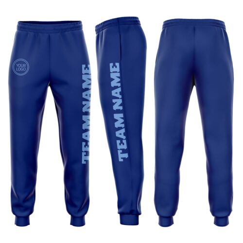Sweatpants0035 Custom Royal Light Blue Fleece Jogger Sweatpants