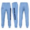 Custom Light Blue Navy Fleece Jogger Sweatpants