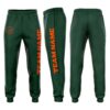 Custom Green Orange Fleece Jogger Sweatpants