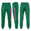 Custom Kelly Green Pink Fleece Jogger Sweatpants