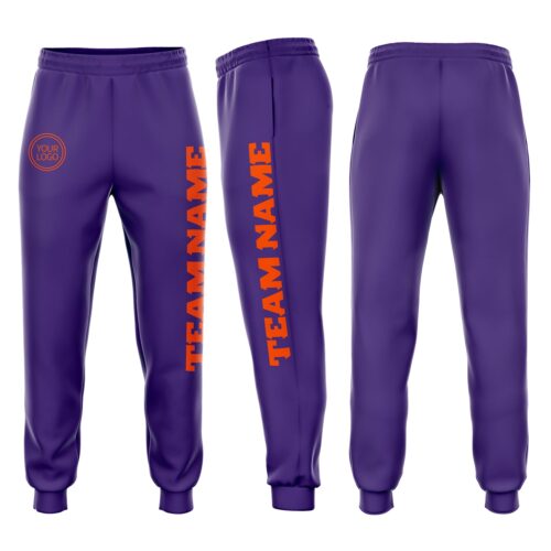 Sweatpants0063 Custom Purple Orange Fleece Jogger Sweatpants