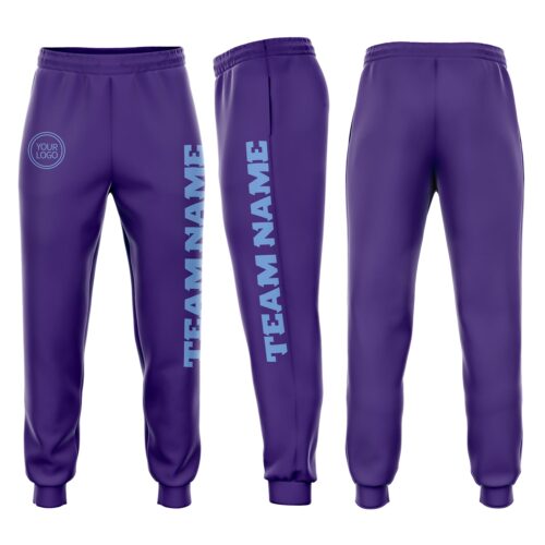 Sweatpants0065 Custom Purple Light Blue Fleece Jogger Sweatpants