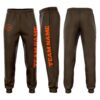 Custom Brown Orange Fleece Jogger Sweatpants