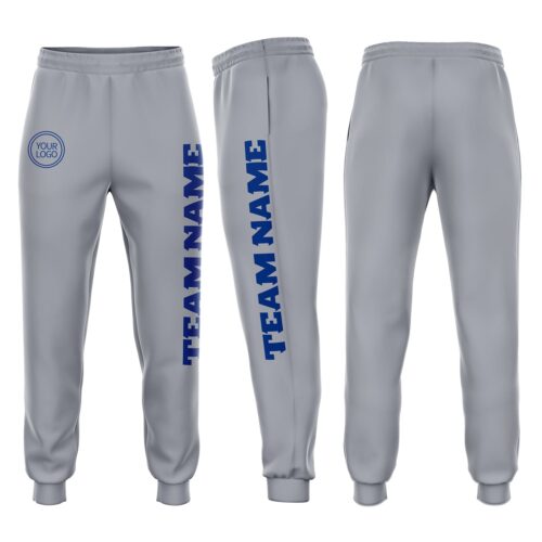 Sweatpants0094 Custom Gray Royal Fleece Jogger Sweatpants