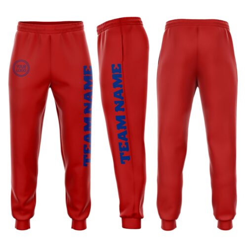 Sweatpants0102 Custom Red Royal Fleece Jogger Sweatpants
