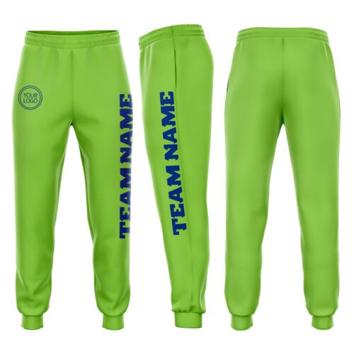 Sweatpants0110 Custom Neon Green Royal Fleece Jogger Sweatpants