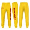Custom Gold Red Fleece Jogger Sweatpants