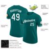 Custom Teal White Performance T-Shirt