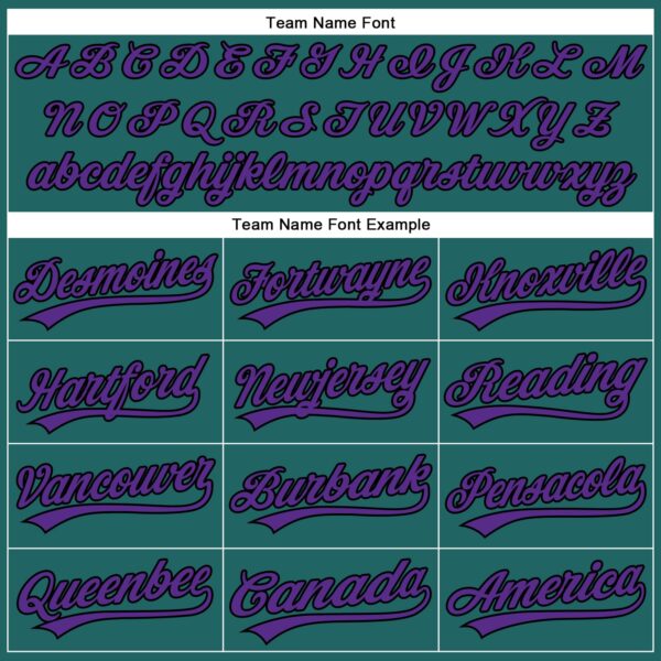 Custom Teal Purple Pinstripe Black Authentic Baseball Jersey