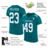 Custom Teal White Mesh Authentic Football Jersey