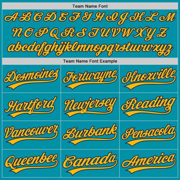 Custom Teal Navy-Gold Authentic Throwback Baseball Jersey