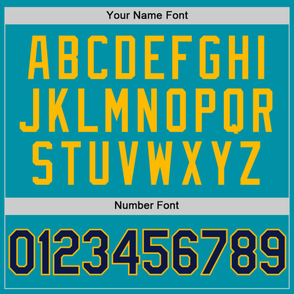 Custom Teal Navy-Gold Authentic Throwback Baseball Jersey