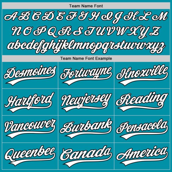 Custom Teal White-Black Authentic Throwback Baseball Jersey