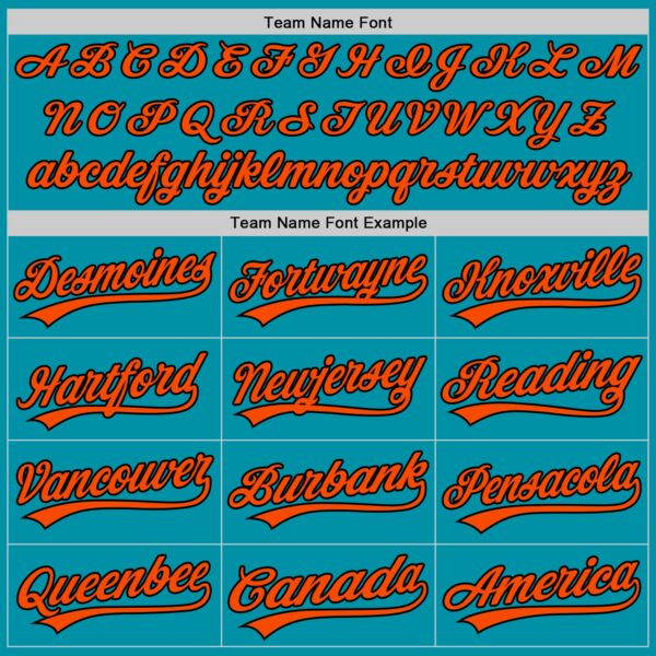 Custom Teal Orange-Black Authentic Throwback Baseball Jersey