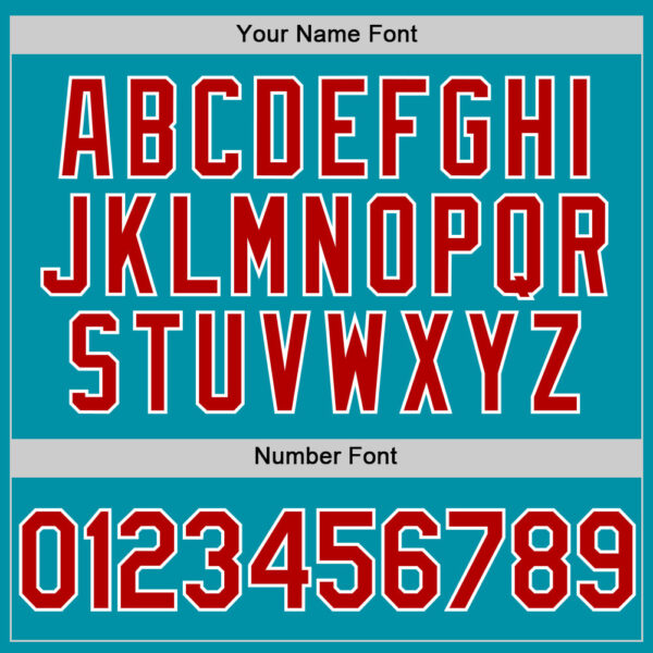 Custom Teal Red-White Authentic Throwback Baseball Jersey