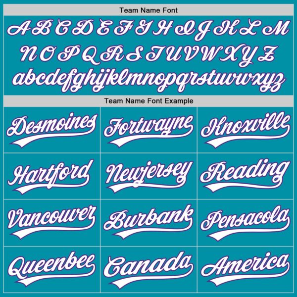 Custom Teal White-Purple Authentic Throwback Baseball Jersey