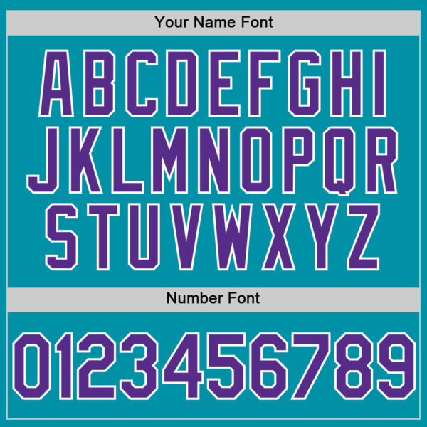 Custom Teal Purple-White Authentic Throwback Baseball Jersey