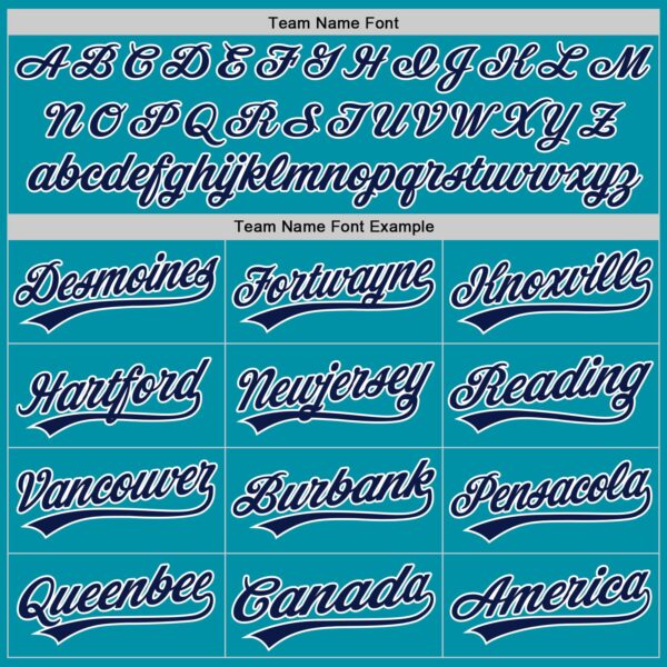 Custom Teal Navy-White Authentic Throwback Baseball Jersey