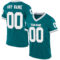 Teal0321 Custom Teal White-Gray Mesh Authentic Throwback Football Jersey